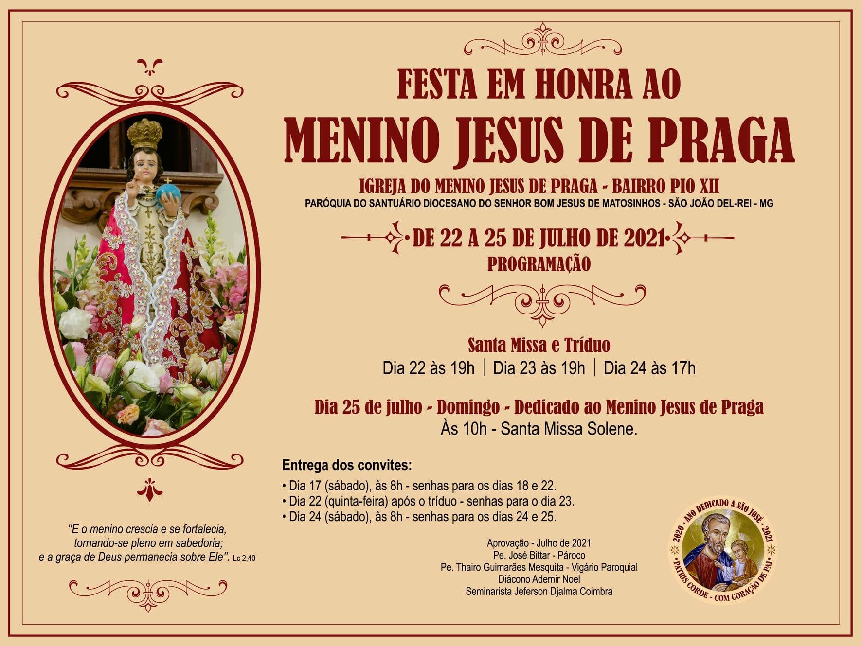 Paróquia do Senhor Bom Jesus de Matosinhos prepara festa em honra ao Menino  Jesus de Praga - Emboabas